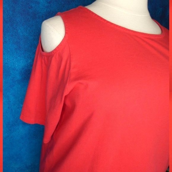 Roaman's Coral Cold Shoulder Top Size 22/24 - Picture 3 of 8